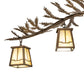 Meyda Lighting Pine Branch 48" 12-Light Antique Copper Valley View Chandelier With Beige Iridescent Shade Glass