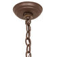 Meyda Lighting Pine Branch 48" 12-Light Cafe Noir Island Chandelier With Beige Art Shade Glass