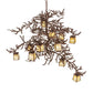 Meyda Lighting Pine Branch 48" 12-Light Cafe Noir Island Chandelier With Beige Art Shade Glass