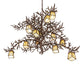 Meyda Lighting Pine Branch 48" 12-Light Cafe Noir Island Chandelier With Beige Art Shade Glass