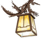 Meyda Lighting Pine Branch 48" 12-Light Cafe Noir Island Chandelier With Beige Art Shade Glass