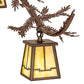 Meyda Lighting Pine Branch 48" 12-Light Cafe Noir Island Chandelier With Beige Art Shade Glass