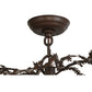 Meyda Lighting Pine Branch 48" 12-Light Cafe Noir Valley View Chandelier With Amber Mica Shade Glass