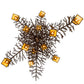 Meyda Lighting Pine Branch 48" 12-Light Cafe Noir Valley View Chandelier With Beige Iridescent Art Shade Glass