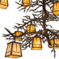 Meyda Lighting Pine Branch 48" 12-Light Cafe Noir Valley View Chandelier With Beige Iridescent Art Shade Glass