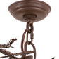 Meyda Lighting Pine Branch 48" 12-Light Cafe Noir Valley View Chandelier With Beige Iridescent Art Shade Glass