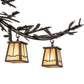 Meyda Lighting Pine Branch 48" 12-Light Copper Rust Chandelier With Beige Iridescent Shade Glass