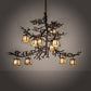 Meyda Lighting Pine Branch 48" 12-Light Copper Rust Chandelier With Beige Iridescent Shade Glass