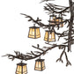 Meyda Lighting Pine Branch 48" 12-Light Copper Rust Chandelier With Beige Iridescent Shade Glass