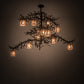 Meyda Lighting Pine Branch 48" 12-Light Dark Roast Valley View Chandelier With Silver Mica Shade Glass