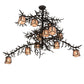 Meyda Lighting Pine Branch 48" 12-Light Dark Roast Valley View Chandelier With Silver Mica Shade Glass
