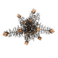Meyda Lighting Pine Branch 48" 12-Light Dark Roast Valley View Chandelier With Silver Mica Shade Glass