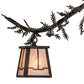 Meyda Lighting Pine Branch 48" 12-Light Dark Roast Valley View Chandelier With Silver Mica Shade Glass