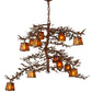 Meyda Lighting Pine Branch 48" 12-Light Rust Chandelier With Amber Mica Shade Glass