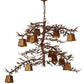 Meyda Lighting Pine Branch 48" 12-Light Rust Chandelier With Amber Mica Shade Glass