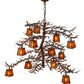 Meyda Lighting Pine Branch 48" 12-Light Rust Chandelier With Amber Mica Shade Glass