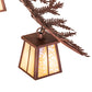 Meyda Lighting Pine Branch 48" 12-Light Rust Chandelier With Beige Iridescent Shade Glass