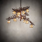 Meyda Lighting Pine Branch 48" 12-Light Rust Chandelier With Beige Iridescent Shade Glass