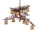 Meyda Lighting Pine Branch 48" 12-Light Rust Chandelier With Beige Iridescent Shade Glass
