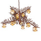 Meyda Lighting Pine Branch 48" 12-Light Rust Chandelier With Beige Iridescent Shade Glass