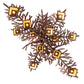 Meyda Lighting Pine Branch 48" 12-Light Rust Chandelier With Beige Iridescent Shade Glass
