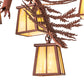 Meyda Lighting Pine Branch 48" 12-Light Rust Chandelier With Beige Iridescent Shade Glass