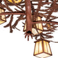 Meyda Lighting Pine Branch 48" 12-Light Rust Chandelier With Beige Iridescent Shade Glass