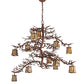 Meyda Lighting Pine Branch 48" 12-Light Rust Valley View Chandelier With Beige Iridescent Shade Glass