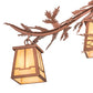 Meyda Lighting Pine Branch 48" 12-Light Rust Valley View Chandelier With Beige Iridescent Shade Glass