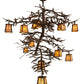 Meyda Lighting Pine Branch 48" 12-Light Rust & Wrought Valley View Chandelier With Beige Iridescent Shade Glass