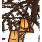 Meyda Lighting Pine Branch 48" 12-Light Rust & Wrought Valley View Chandelier With Beige Iridescent Shade Glass
