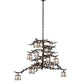 Meyda Lighting Pine Branch 48" 12-Light Vintage Copper Chandelier With White Opal Shade Glass