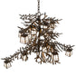 Meyda Lighting Pine Branch 48" 12-Light Vintage Copper Chandelier With White Opal Shade Glass
