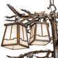 Meyda Lighting Pine Branch 48" 12-Light Vintage Copper Chandelier With White Opal Shade Glass