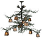 Meyda Lighting Pine Branch 48" 15-Light Wrought Iron Valley View Chandelier With Silver Mica Shade Glass