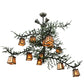 Meyda Lighting Pine Branch 48" 15-Light Wrought Iron Valley View Chandelier With Silver Mica Shade Glass