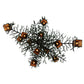Meyda Lighting Pine Branch 48" 15-Light Wrought Iron Valley View Chandelier With Silver Mica Shade Glass