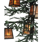 Meyda Lighting Pine Branch 48" 15-Light Wrought Iron Valley View Chandelier With Silver Mica Shade Glass