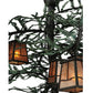 Meyda Lighting Pine Branch 48" 15-Light Wrought Iron Valley View Chandelier With Silver Mica Shade Glass