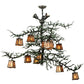 Meyda Lighting Pine Branch 48" 15-Light Wrought Iron Valley View Chandelier With Silver Mica Shade Glass
