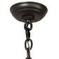 Meyda Lighting Pine Branch 48" 8-Light Flat Black Winter Pine Chandelier With Amber Mica Shade Glass