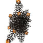 Meyda Lighting Pine Branch 48" 8-Light Flat Black Winter Pine Chandelier With Amber Mica Shade Glass