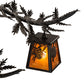 Meyda Lighting Pine Branch 48" 8-Light Flat Black Winter Pine Chandelier With Amber Mica Shade Glass