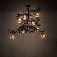 Meyda Lighting Pine Branch 48" 8-Light Oil Rubbed Bronze Valley View Chandelier With Beige Shade Glass