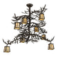 Meyda Lighting Pine Branch 48" 8-Light Oil Rubbed Bronze Valley View Chandelier With Beige Shade Glass