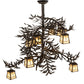 Meyda Lighting Pine Branch 48" 8-Light Oil Rubbed Bronze Valley View Chandelier With Beige Shade Glass