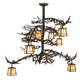 Meyda Lighting Pine Branch 48" 8-Light Oil Rubbed Bronze Valley View Chandelier With Beige Shade Glass