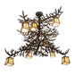 Meyda Lighting Pine Branch 48" 8-Light Oil Rubbed Bronze Valley View Chandelier With Beige Shade Glass