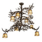 Meyda Lighting Pine Branch 48" 8-Light Oil Rubbed Bronze Valley View Chandelier With Beige Shade Glass