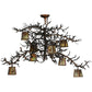 Meyda Lighting Pine Branch 48" 8-Light Vintage Copper Chandelier With Beige Iridescent Shade Glass
